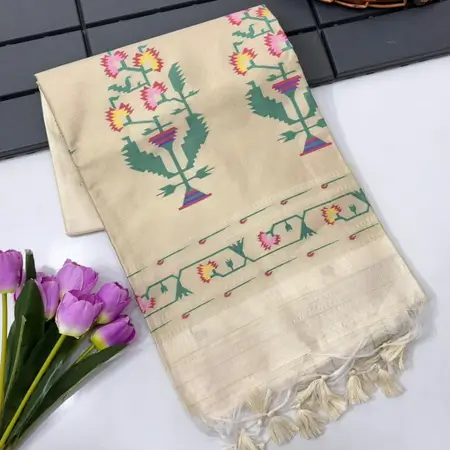 Soft Tussar Silk Paithani Saree Soft Tussar Silk Paithani Saree